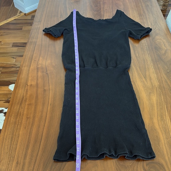 Free People Beach Ribbed Black Bodycon Dress Open Back Size Small - Picture 6 of 8